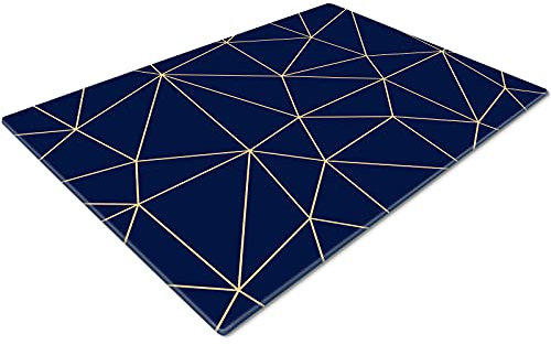 Chopping Boards | Glass Worktop Savers | Worktop Protectors Heat Resistant | Catering Chopping Boards | Chopping Boards Glass | Over The Sink Chopping Board | Large | Navy Gold Print