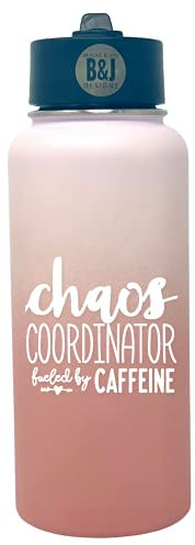 Boss Tumbler Gifts – Bosses Borraccia da viaggio per colleghi, donne – doppia parete in acciaio inox sigillato sottovuoto 907,2 g (caos caffeina oro rosa)