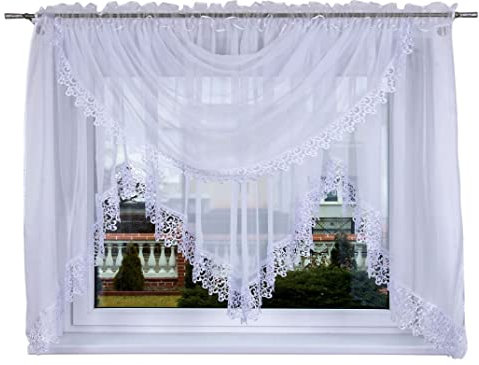 Generisch Fertige Gardine GALICJA 400x150cm Voile Fensterdekoration Vorhänge Wohnaccessoires & Deko