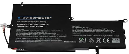 IPC-Computer Akku kompatibel zu HP Spectre x360 13t-4000, 13t-4100 - PK03056XL-PL mit 38Wh