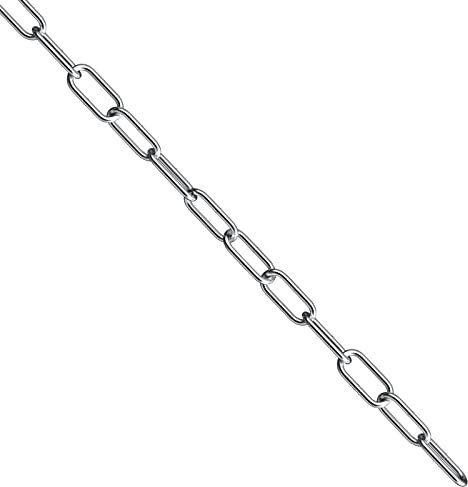 hannger Kette Edelstahl 304, 2m 4mm Metall Rundgliederketten in Vielen Längen und Stärken bis 200Kg Belastbar für Hundekette, Kette Hängesessel, Absperrketten, Kette Zum Aufhängen, Lampenkette
