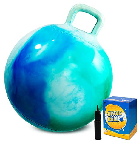 INPODAK Space Hopper for Kids 6 to 12, 22 Inches Hopping Ball for Age 6 7 8 9, Jumping Balls with Handle, Hop Ball Toy for Child Boys Girls Indoor Outdoor Garden Yard Game