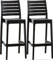 CLP 2er Set Outdoor-Barhocker Ares Mit Fußstütze I Stapelbare Tresenhocker In Rattan-Optik, Farbe:schwarz
