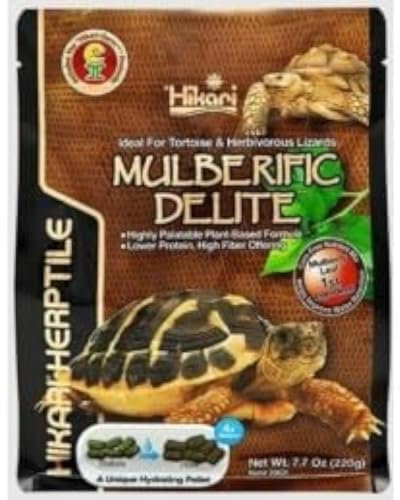Hikari Mulberific Delite Schildkrötenfutter & Leguan/pflanzenfressende Eidechse probiotische Pellets (220 g)