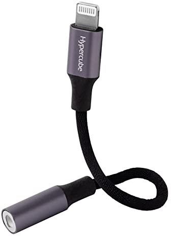 Headphone Adapter for iPhone to 3.5mm Braided Headset Cable Jack Aux Audio Dongle Adaptor Converter Accessories iPhone 11 Pro/Xs MAX/XR/X/8/8Plus/7/Ipad/Support All iOS Systems - Grey