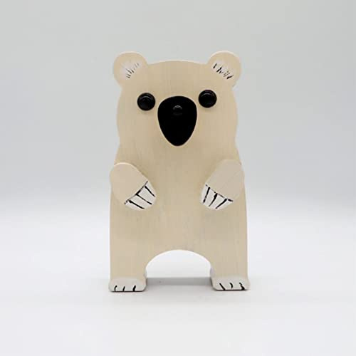 HBSGS Brillenhalter aus Holz, kreativer niedlicher Tier-Brillenhalter, handgefertigt, kreatives Sonnenbrillen-Display für Desktop-Accessoire, Heimbüro-Dekor, Geburtstag（Hund） (Eisbär)