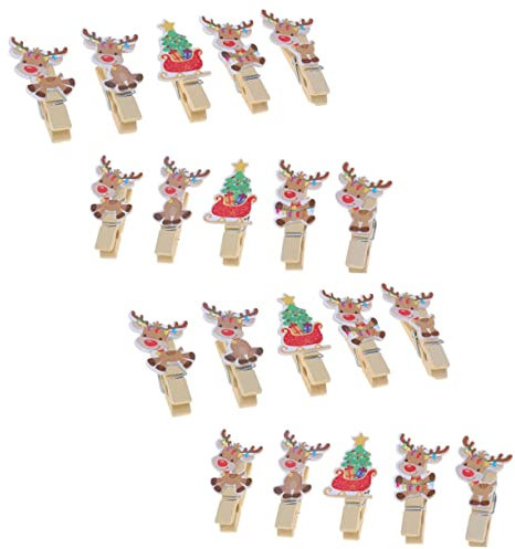 jojofuny 20 Stück Wäscheklammern Zum Selbermachen Urlaub DIY-Baum Weihnachtsbild Heimdekoration Clip Kunstwerke Papierstifte Klemme Foto Bilder Wäscheklammer