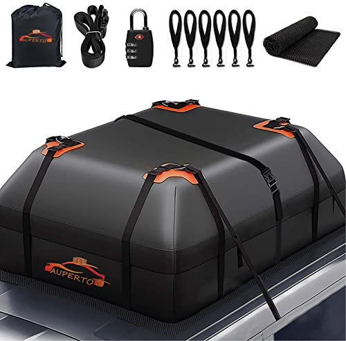 Sac de Toit, 425L Coffre de Toit de Voiture Pliable 15 Pieds Cubes Coffre de Toit Souple Pliable Etanche pour Toutes Les Voitures avec/sans Porte-Bagages