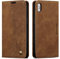 QLTYPRI Hülle für iPhone X/iPhone XS, Vintage Dünne Handyhülle mit Kartenfach Slot Ständer PU Ledertasche Klapphülle TPU Bumper Flip Schutzhülle Kompatibel mit iPhone X/iPhone XS - Braun