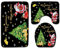 shouzhigo Christmas Santa Claus and Snowman Toilet Seat Cover and Rug Decorations Toilet Seat Lid Cover & Tank Cover Bath Mat,3PCS (G)