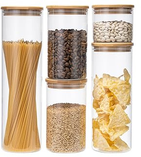 Nestics Home&Living Vorratsgläser- Set mit Bambusdeckel