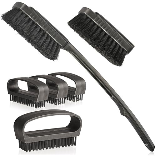 Hausfelder Handbürsten Badebürsten Set - hart - Nagelbürsten und Rückenbürste mit Griff, Schwarz Anthrazit matt (Handbürsten Badebürsten Set, Anthrazit)