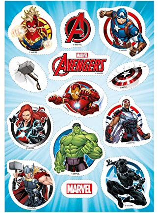 Dekozauber24 Avengers Essbare Muffinaufleger, 13 Stück, Tortendeko Muffin Cupcake Kindergeburtstag, vegetarisch, Superheld Party Deko Marvel