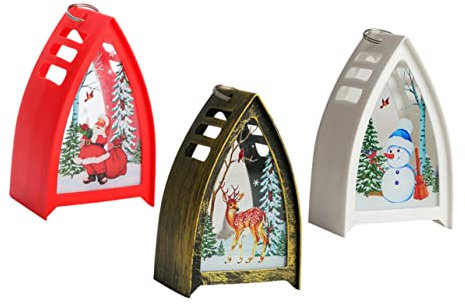 DOITOOL 3st Weihnachtsbeleuchtung Weihnachtslampen Weihnachtsdekoration Licht Winterurlaub-nachtlichter Flackernde Flammenlose Kerzen Raz-importe Weihnachtsutensilien Elektronisch Glas