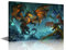 TISHIRON Leinwanddruck, Motiv: brüllender Drache, Wanddekoration, Fantasy-Drache, modernes Kunstwerk für Wohnzimmer, Schlafzimmer, rustikale Dekoration, gerahmt, fertig zum Aufhängen, 45,7 x 30,5 cm