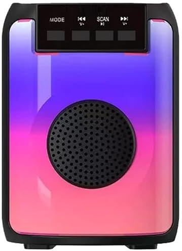 Altavoz Portatil con Bluetooth Efecto de Luces LED RGB Speaker con Lector USB MP3 Torre Karaoke con Radio Integrada, Altavoces