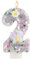 Bolosa Geburtstagskerzen Zahlen 2 mit Schmetterling und Blumen - Rosa Kerzen für Kinder, Jungen, Mädchen - Geburtstagsdeko, Party, Jubiläum