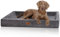 Knuffelwuff orthopädisches Hundebett aus Cord mit Handwebcharakter Santiago XXL 120 x 100cm Grau - Abnehmbarer Bezug - waschbar - für große, mittelgroße und kleine Hunde