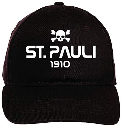 Bestickte Mütze ST. Pauli Deutschland, weiß, Polyester, 5 Paneele, Klettverschluss, Weiß, One size