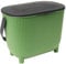 EDA - Poubelle à compost 10 L avec filtre à charbon - Ouverture XXL - Filtre anti-odeurs - Design moderne - Vert Cactus