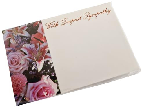INERRA Flower Cards - Sympathy, Funeral and Remembrance Florist Message Cards - Pack of 50 (Sympathy 5553)