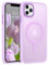 GUAGUA Magnetisch Hülle für iPhone 11 Pro Max [Kompatibel mit MagSafe] Matt Handyhülle Stoßfest Durchscheinende Rückseite Dünn Schutzhülle Case für iPhone 11 Pro Max (6,5 Zoll) Lila-Violett