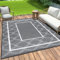 OIGAE Outdoor Rug for Garden Reversible Recycled Plastic Camping and Picnic Rugs 120X180CM Grey Backyard Carpet UV&Waterproof Beach BBQ Mat Carpet