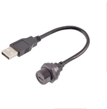 RIKYJIC Câble micro USB femelle vers USB 2.0 mâle surmoulé étanche 50 cm