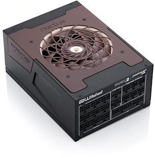 Edición Noctua del Prime TX-1600 de Seasonic, Fuente de Alimentación para PC Totalmente Modular de 1600W, con Certificación 80 Plus Titanium y Compatible con ATX 3.1 (Negra/Marrón) con Cable DE/EU