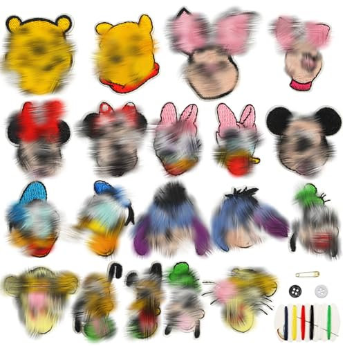 Bügelflicken Kinder, 19 Stück Flicken zum Aufbügeln Aufnäher Bügelsticker Textilaufkleber Kinder Erwachsene Lässig Patches Reparieren von Jeans Kleidung Schuhen Hüten und Rucksäcken