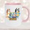 Tasse Bluey #2 Wunschname Keramik Kinderbecher personalisiert versch. Farben Farbe Altrosa