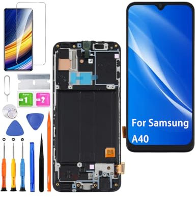 HLYGZX Display für Samsung Galaxy A40 LCD Bildschirm Ersatz TFT,A405F A405FN A405FM Display Bildschirm Touch Digitizer Assembly Reparaturteile Kit(Schwarz mit Rahmen)
