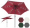 Tubiaz Sonnenschirm 270cm Rot Solar LED Gartenschirm knickbar & ohne Ständer,Terassenschirm Neigungswinkel Sonnenschirme Großschirm für Balkon,Terrasse,Rundschirm mit kurbel
