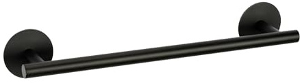 Schöner Wohnen Kollektion Badetuchstange Mod. Meleto 40 cm Schwarz Edelstahl rostfrei mit Klebepad-Technologie zur Handtuchaufbewahrung Maße 42 cm x 7 cm x 7 cm