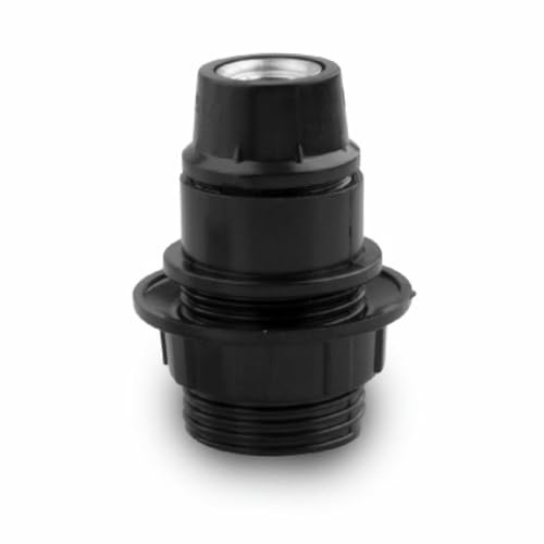 Zarivy Lampenfassung E-14 schwarz 2A, einfacher Anschluss, geeignet für LED und Halogenlampen, ideal für Tisch- und Stehleuchten