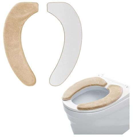 2 Stück Selbstklebende Toilettensitzbezug,Waschbarer WC Abdeckung,Wärmer Wc-Sitz Pad,WC Wärmer Pad Waschbarer,Toilettensitzauflagen Waschbar für Damen, Erwartete Mamas, ältere Menschen (Hautfarbe)