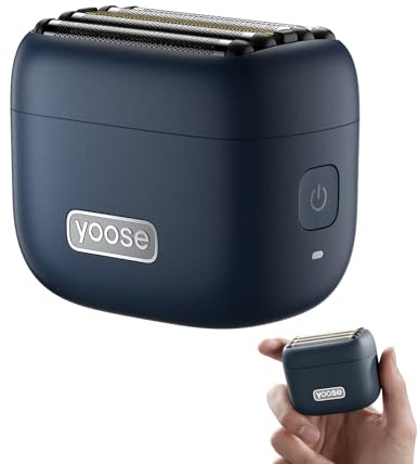 Yoose MINI 5 Rasierer Herren Elektrisch Bart Trimmer, Elektrischer Elektrorasierer Mann Nassrasierer Trockenrasierer, IPX7 Wasserdicht, Wiederaufladbar mit USB C, 100 Min Laufzeit, Blau