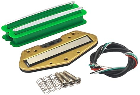 Luwecf 2 Stück Gitarren Tonabnehmer Double Rail Humbucker Mini Coil Pickup für E Gitarre DIY Austauschset mit Rauschunterdrückung für Reparatur Auftritte Stu, GrÜn
