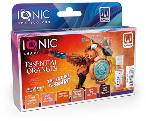 IONIC Smart Colors - Naranjas Esenciales Set - 6 Pinturas Acrílicas para Wargames - IONIC-0513