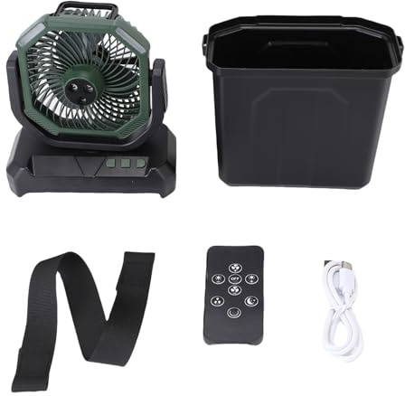 Naroote Ventilateur Brumisateur à Main, Ventilateur Portable à Batterie avec Réservoir d'Eau de 6 L, Éclairage LED et 3 Modes d'Utilisation, Réglages de Vitesse Ajustables