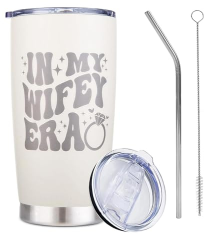 Velorin Bride to be Tumbler, Bridal Shower Gifts Insulated Travel Mug, Bridal Gifts for the Bride Insulated Water Bottle for Travel, Stainless Steel Coffee Mug with Straw Lid, Straw