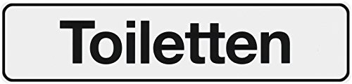 Metafranc Klebeschild Toiletten - 200 x 48 mm / Beschilderung / Infoschild / Türschild / Gewerbekennzeichnung / Grundstückskennzeichnung / Orientierung / 504070