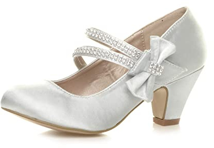 AJVANI Low Heel Strap Bridesmaid Party Formal Evening Shoes Size 11