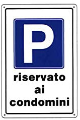 CARTELLO PARCHEGGIO CONDOMINIALE 20x 30 PLASTICA [TARGOTIMBRI ]