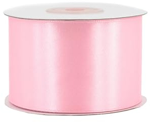 Satinband 50mm x 25m Rolle - FARBAUSWAHL in 3/6/12/18/25/38/50/75/100mm - farbecht & waschbar - Schleifenband für Hochzeit - Geschenkband zum Verpacken Dekorieren Basteln - Hellrosa 150
