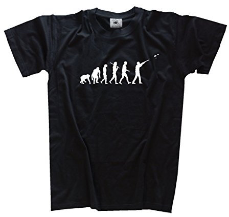 Shirtzshop T Shirt Standard Edition Tontauben Schießen Schütze Jäger Evolution, Schwarz, XL