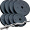 ScSPORTS® Hantelset - 15/25/27.5/30 kg, Curlstange, 120cm, Stahl, bis 110 kg, Hantelscheiben, 30mm, Kunststoff, Schwarz - Curl Hantelstange Set, Curlset, SZ Stange (15 kg (4x2,5 + 4x1,25))