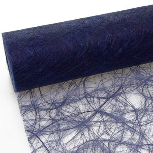 Sizoweb Tischband - 25 Meter Rolle + 100 Deko Herzen Gratis (20cm Breite, in Dunkelblau)