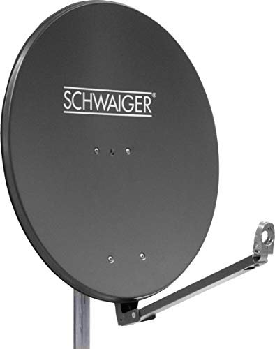 SCHWAIGER Satellitenschüssel Aluminium XXL 88cm SAT Antenne Offset 39,5dB maximale Empfangsleistung LNB Tragarm Kabelführung Multifeed geeignet vormontiert wetterfest Profi Reflektor anthrazit
