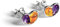 Ohrstecker, klassisch, baltischer Bernstein, Amethyst und Silber, kleines Herz